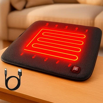 Килимок з підігрівом від USB Bisheffect Heating Cushion 9584, 45×45 см, двосторонній (VS7007328)