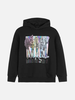 Худі на флісі Primark чорний з принтом RFZZA466 164