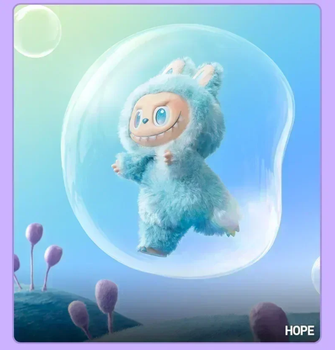 Labubu Фигурка игрушка из серии Монстры Подвеска / Брелок 17 см Синяя Лабубу Hope 1 шт