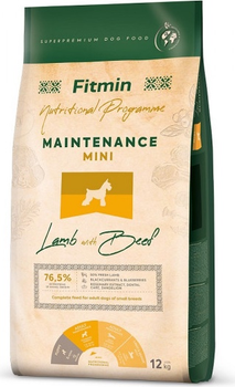 Sucha karma dla psów Fitmin Maintenance Mini Jagnięcina z wołowiną 12 kg (8595237033317)