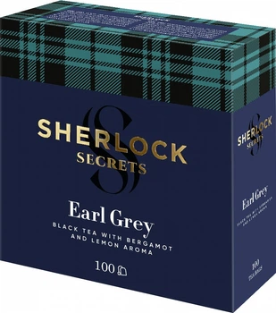 Чай чорний Sherlock Secrets Earl Grey 100 пакетиків х 2 г (4823118606379)