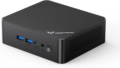 Мини ПК MINISFORUM UN100P / Intel N100 / RAM 16GB / SSD 512GB / 2 x HDMI / LAN 2.5G / Wi-Fi 6 / Bluetooth 5.2 / Windows 11 / Черный