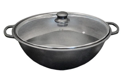 Казан чугунный Мy-dishes 340мм x 8л татарский (7.0кг) со стеклянной крышкой (Т405С3)
