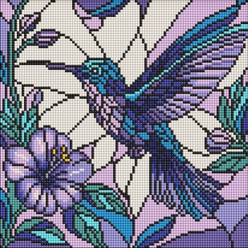 Набор для творчества Алмазная мозаика картины Витраж. Колибри ©art_selena_ru AMO8319, 30х30 см
