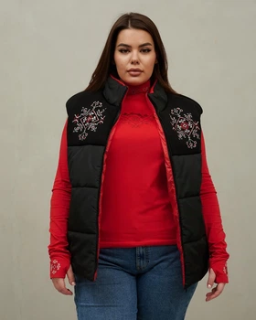 Жилет з вишивкою Trend Геометрія XXL Чорний (TREZHGECH)