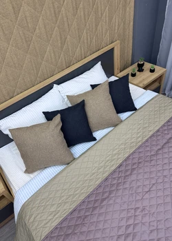 Покрывало двустороннее Decorator Microfiber ромб 215x240 см сиреневый с бежевым (85-024)