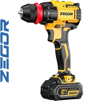 Шуруповерт аккумуляторный ZEGOR CDP-21Q DFR (2 *(21В, 2 А/ч)) в кейсе, съемный патрон (Серия PROFESSIONAL)
