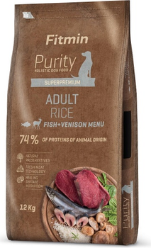 Sucha karma dla psów Fitmin Purity Rice Adult Ryba i dziczyzna 12 kg (8595237015993)