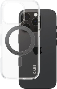 Панель CARE by PanzerGlass Feature Case Transparent w. Black Kickstand & MagSafe для Apple iPhone 16 Pro (5715685003837)