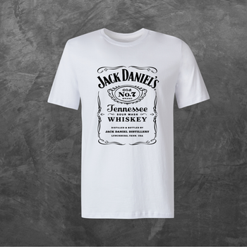 Футболка унісекс з принтом Jack Daniel's джек базова біла XS
