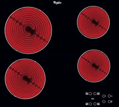 Варочная поверхность Whirlpool электрическая стеклокерамическая, 60см, черный akt8090/ne