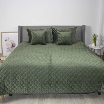 Покривало ТЕП "VELOUR" Chive/Ромб круглий, 240x260