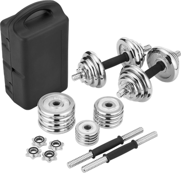 Zestaw hantli chromowanych Gymtek w walizce 19 kg (5907766663089)