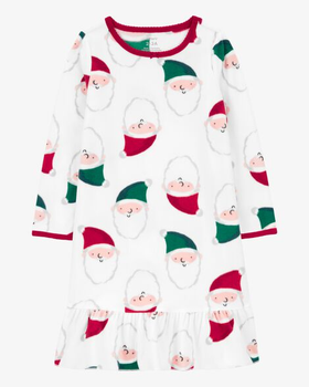 Ночная рубашка Carter's Santa Fleece Nightgown Pajamas, размер 6-7, рост 116-122