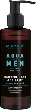 Парфюмированный шампунь-гель для душа Mayur Aqua for men 3 в 1 натуральный 200 мл (4820230954920)