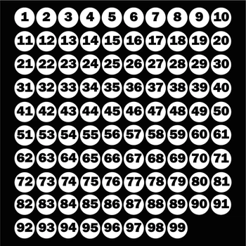 Професійні Наклейки 1-99 (30 мм) Чорні — Нумерація для Інвентаризації Складу, Лотів та Сортування Посилок