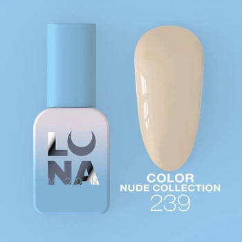 Цветной гель-лак LunaMoon Nude Collection №239 (пудровый беж) 8 мл - для маникюра и педикюра