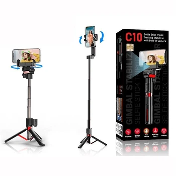 Монопод/трипод-стабілізатор Gimbal C10 з вбудованою камерою на штативі 70см Bluetooth