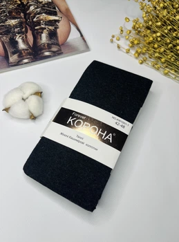 Жіночі теплі кашемірові колготки Корона розмір 48-54 (L-XL) Темний графіт