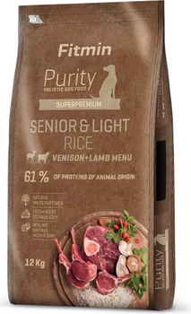 Sucha karma dla psów Fitmin Purity Rice Senior Light Dziczyzna i jagnięcina 12 kg (8595237016013)
