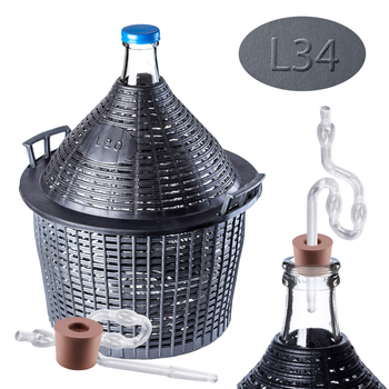 Zestaw winiarski Kadax Balon 34 l + Korek nr. 4 + Plastikowa rurka (5903699487181)