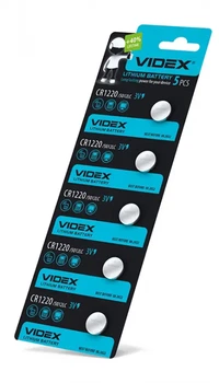 Батарейка літієва VIDEX CR 1220 Lithium 5bl