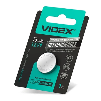 Аккумулятор Videx LIR 2032 литиевый на 3,7V