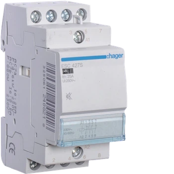 Контактор Hager безшумний 25A, 2НВ+2НЗ, 230B ESC427S