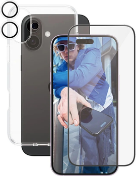 Комплект панель + скло CARE by PanzerGlass Flagship 3-in-1 Bundle для Apple iPhone 16 Plus Transparent (B1355+2863+1285)