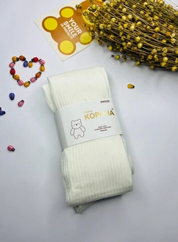 Дитячі колготки кашемірові з начосом Корона на зріст 104-116 см (4-6 років) Молочний