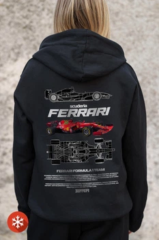 Жіноче Утеплене Зіп Худі На Флісі Зіпер З Принтом Ferrari Kane Black S/M (8055813)