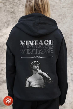 Жіноче Утеплене Зіп Худі На Флісі Зіпер З Принтом Vintage Kane Black S/M (8055879)