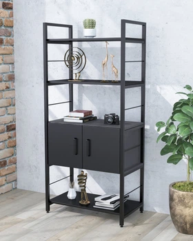 Стеллаж L-155 с дверцами Loft Design Черный ST7