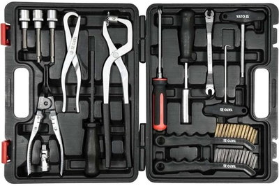 Zestaw narzędzi Yato YT-06802 do serwisowania układu hamulcowego 1/2" 3/8" CrV 15 szt (5906083050459)