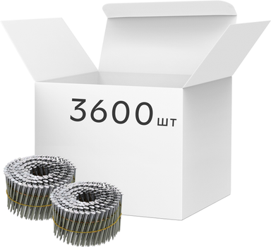 Цвяхи барабанні VOREL до пневматичного пістолета 64x2.5 мм 15-16˚ 3600 шт (72018_v)