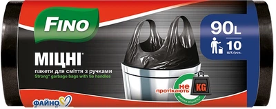 Пакети для сміття Fino Міцні з ручками 90 л х 10 шт (4823058342054)