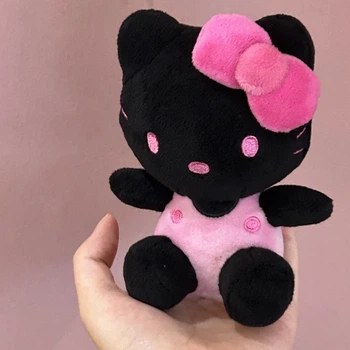 М'яка іграшка плюшева брелок Hello Kitty Кітті 12см Чорно рожева