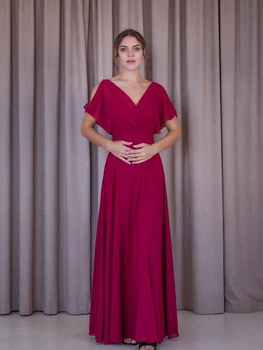 Вечірнє шифонове плаття FashionYouWant L/XL бордовий 43372520