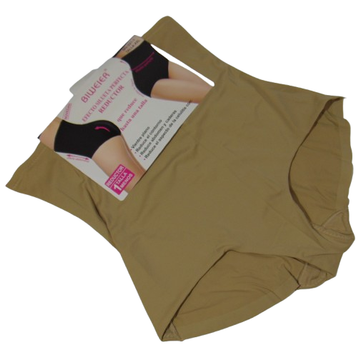 Высокие утягивающие трусы на силиконе 3XL бежевые Biweier 0211