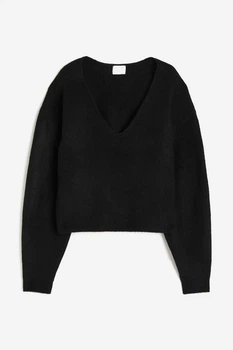 Жіночий пуловер H&M 205895-2 XL(180/116) чорний (2058950006)