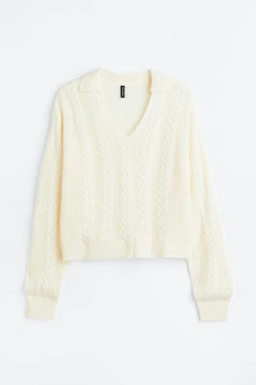 Жіночий пуловер H&M 205940-2 L(175/104) молочний (2059400005)