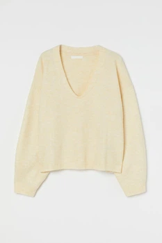 Жіночий пуловер H&M 207734-2 XS(160/80) бежевий (2077340002)