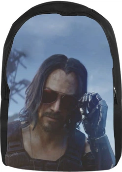 Рюкзак 3D кіану рівз cyberpunk 2077 Розмір 28x38см