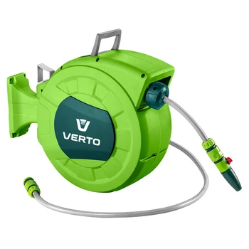 Шланг із автоматичною намоткою Verto 15G891, 20+2 м, зі зрошувачем і з’єднувачами Verto