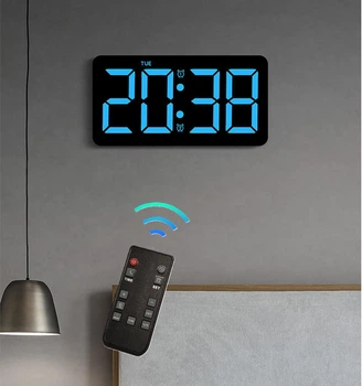 Годинник Deepfox YX-2803 LED цифровий електронний настінний/настільний Будильник Дата Температура 26х13,5см синій