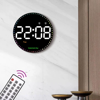 Годинник Deepfox DS-6635 LED цифровий електронний настінний Будильник Дата Температура (діаметр 25,4см)