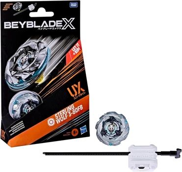 Бейблейд c пусковым устройством Hasbro Beyblade X Sterling Wolf 3-80FB UX Starter Pack G1674