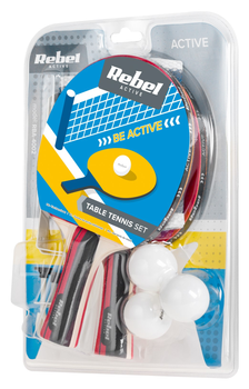 Zestaw rakietek do tenisa stołowego z siatką Rebel Active RBA-4002 (5901890101004)