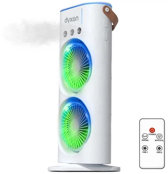 Вентилятор двойной с увлажнением аккумуляторный Dyxon MEGAFAN 1001 White