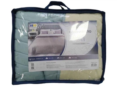 Покривало ARCLOUD 200х220 DOUBLE FACE Blue Haze+Alabaster Gleam ZIGZAG BIG сумка